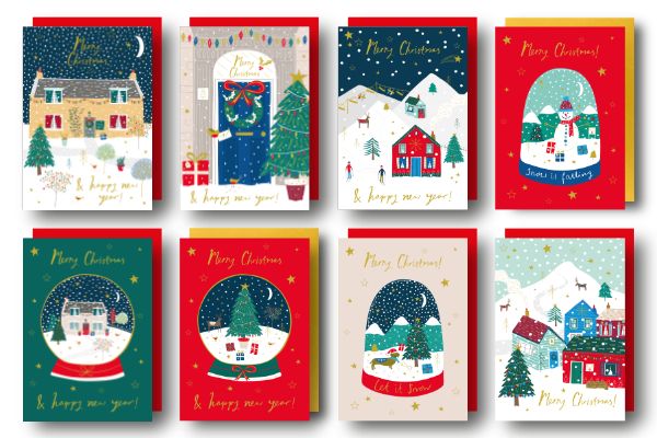 Gold Foiled Christmas Card Singles and Packs